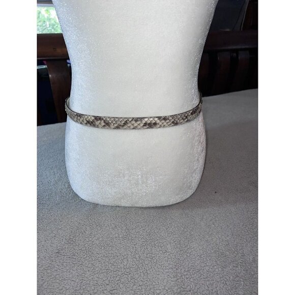 BERGDORF GOODMAN Phyton Snakeskin Covered Buckle Slim Belt - Picture 6 of 10